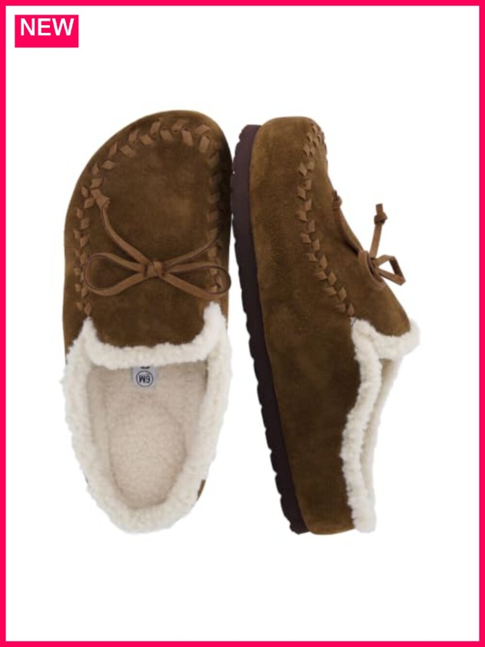 Genuine Leather Suede Slippers Mocc Fur Lined Memory Foam House Shoes